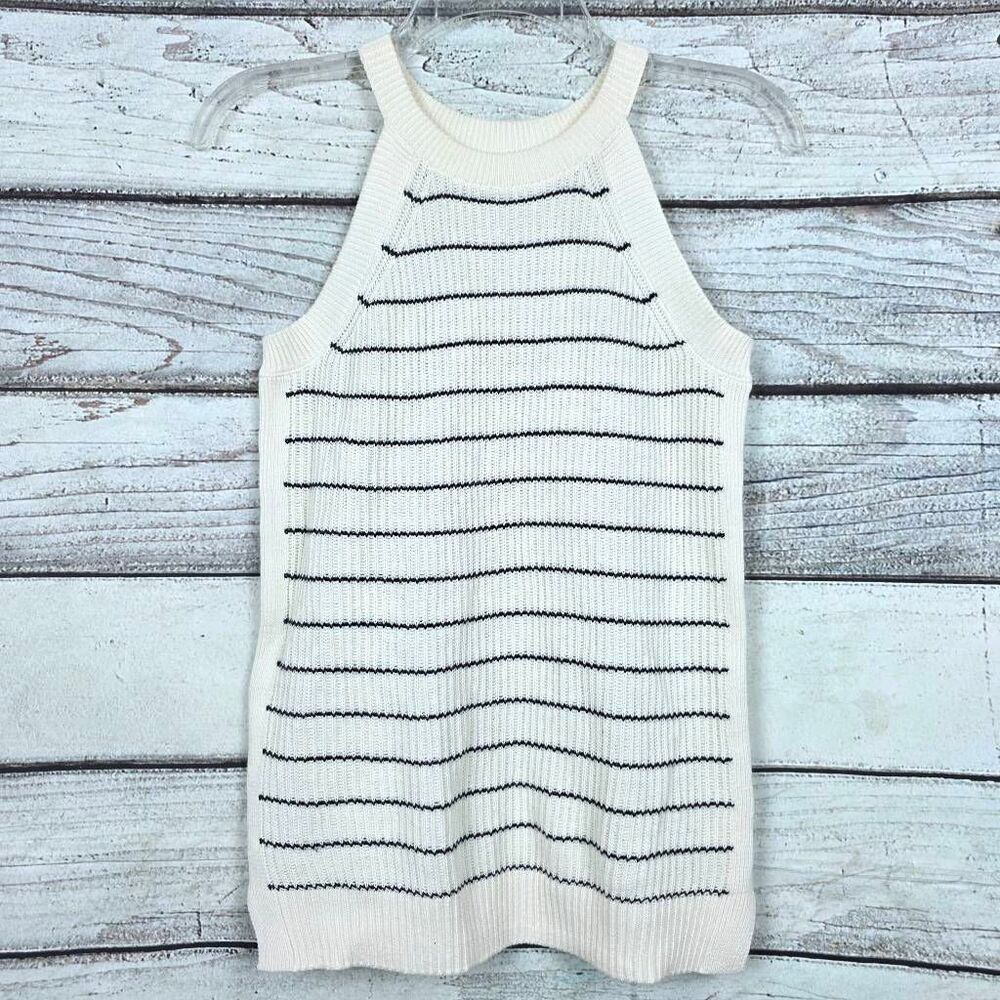 Old Navy Ribbed Striped Sweater Tank Top XS Cotton